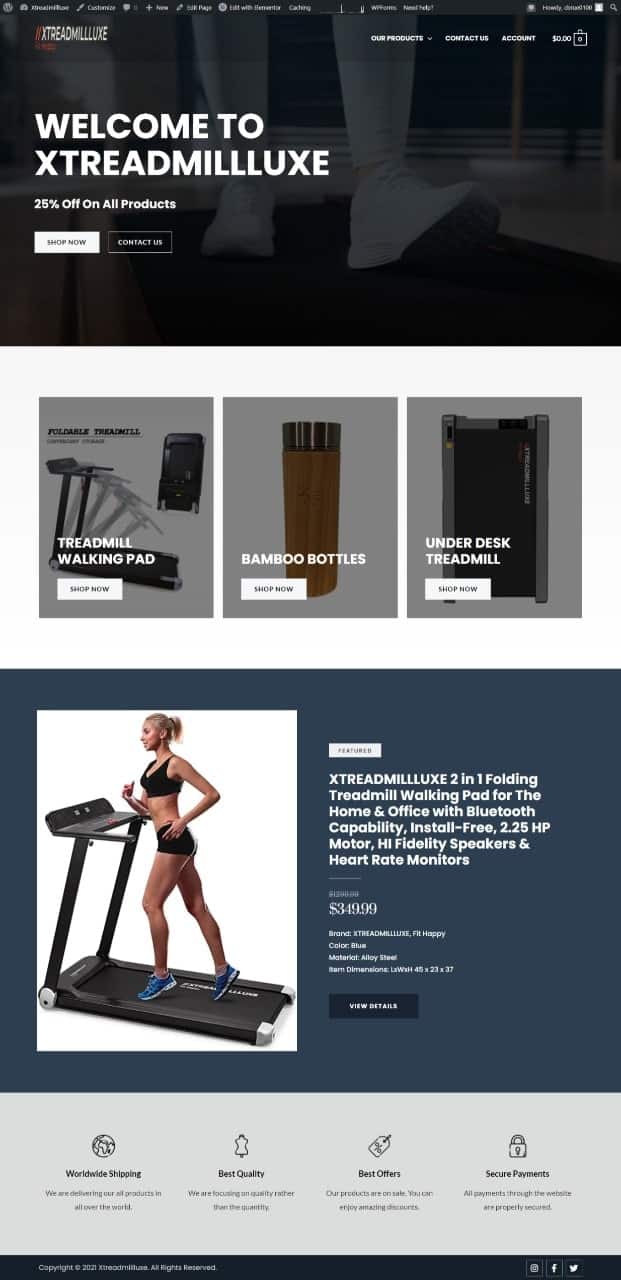 Treadmills E-commerce Store Design in 2023